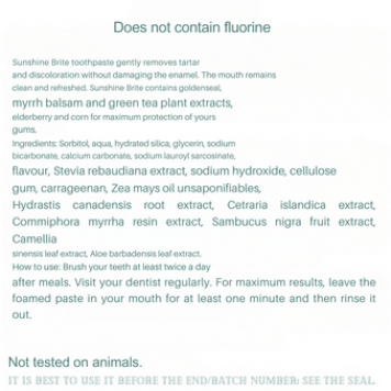 Pasta dentífrica Sunshine Brite NSP NSP, modelo 2851  | Imagen № 2